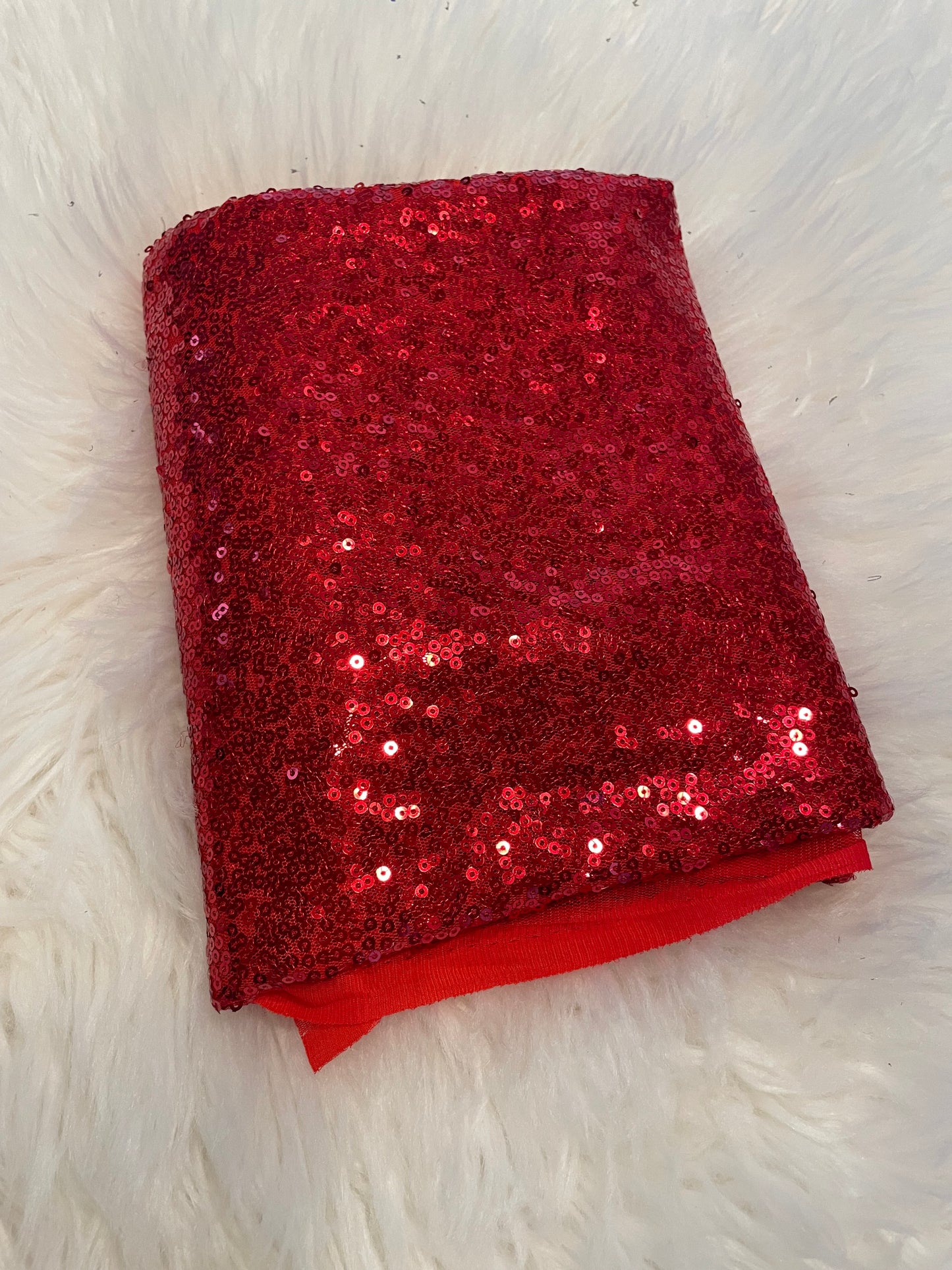 Red sequin mesh