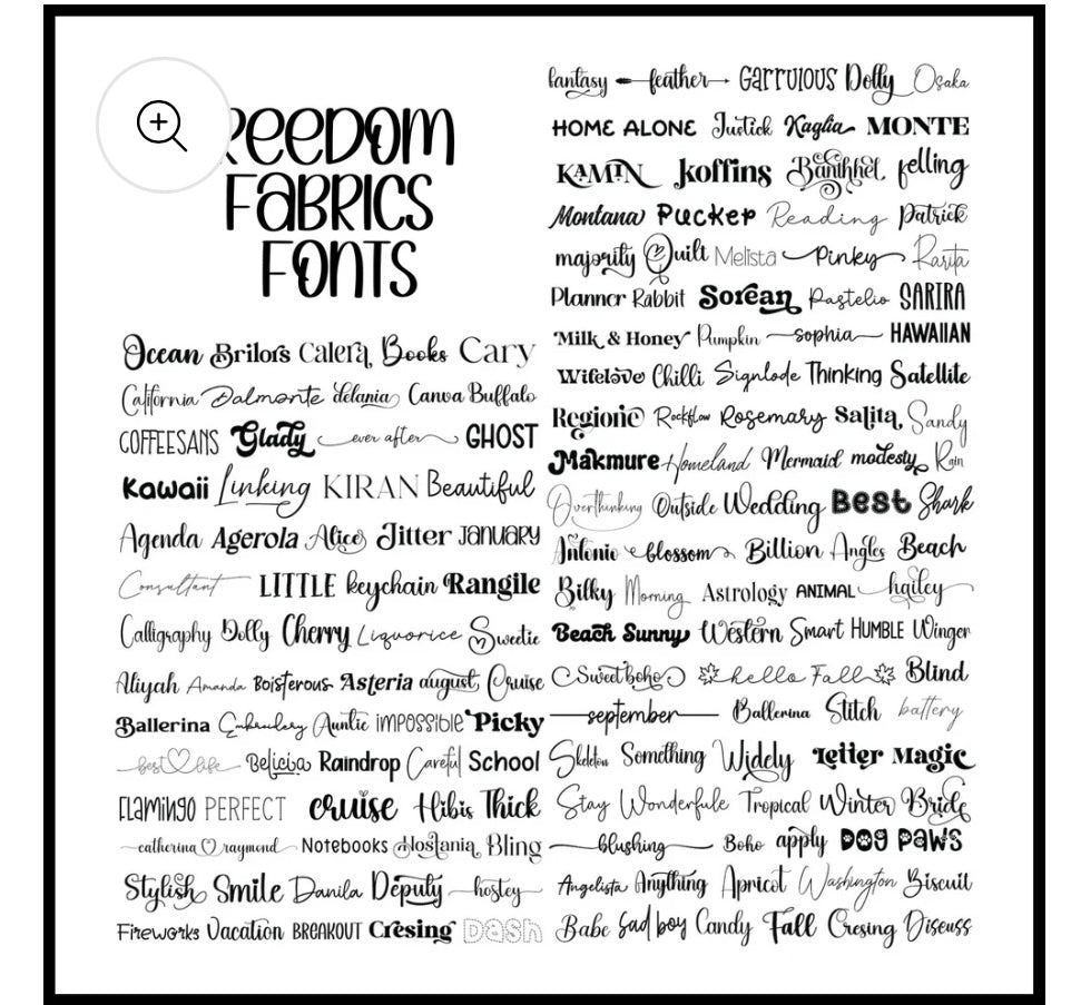 Name fabric for outfits