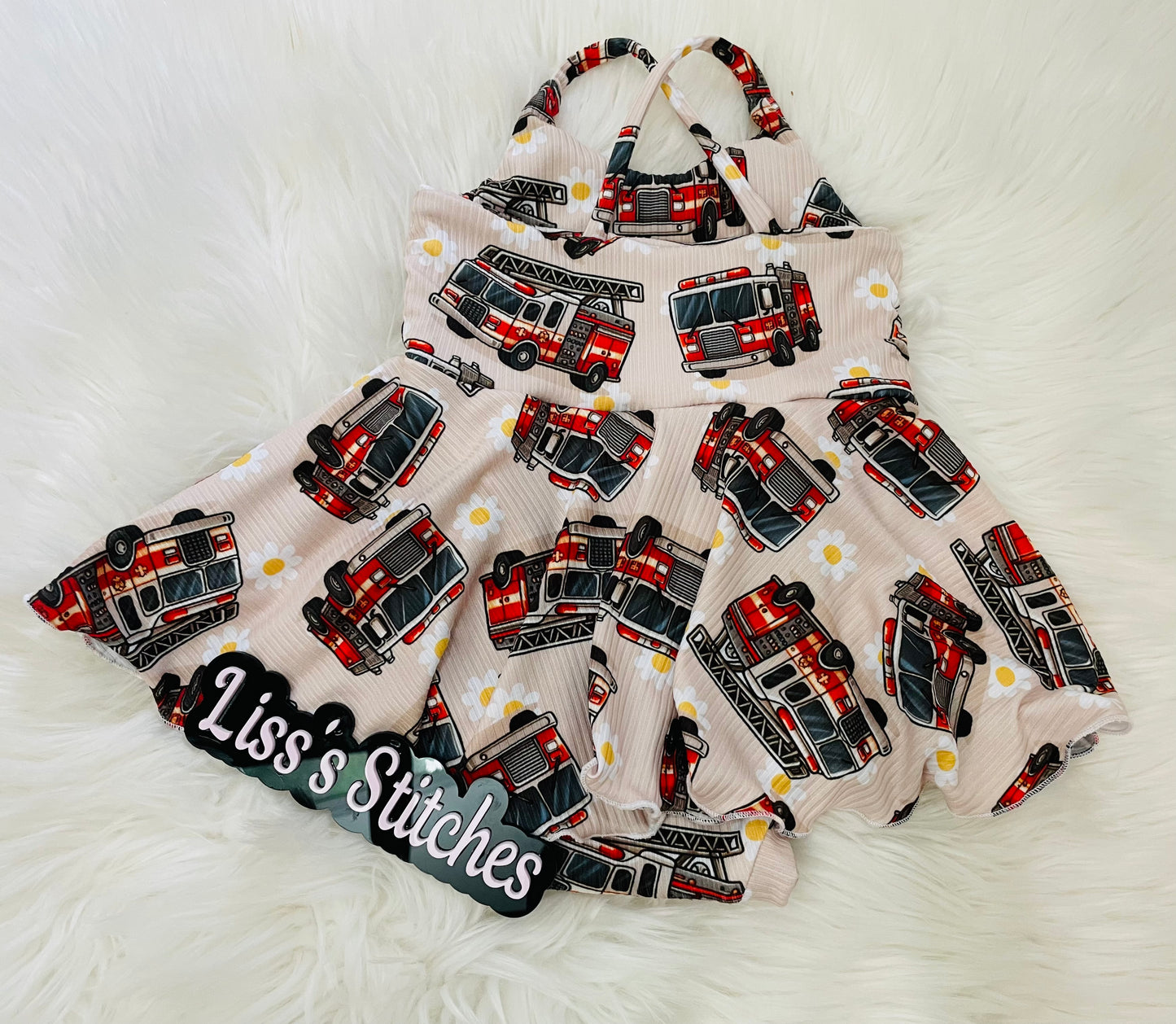 Cross back strap Brielle skirted bodysuit