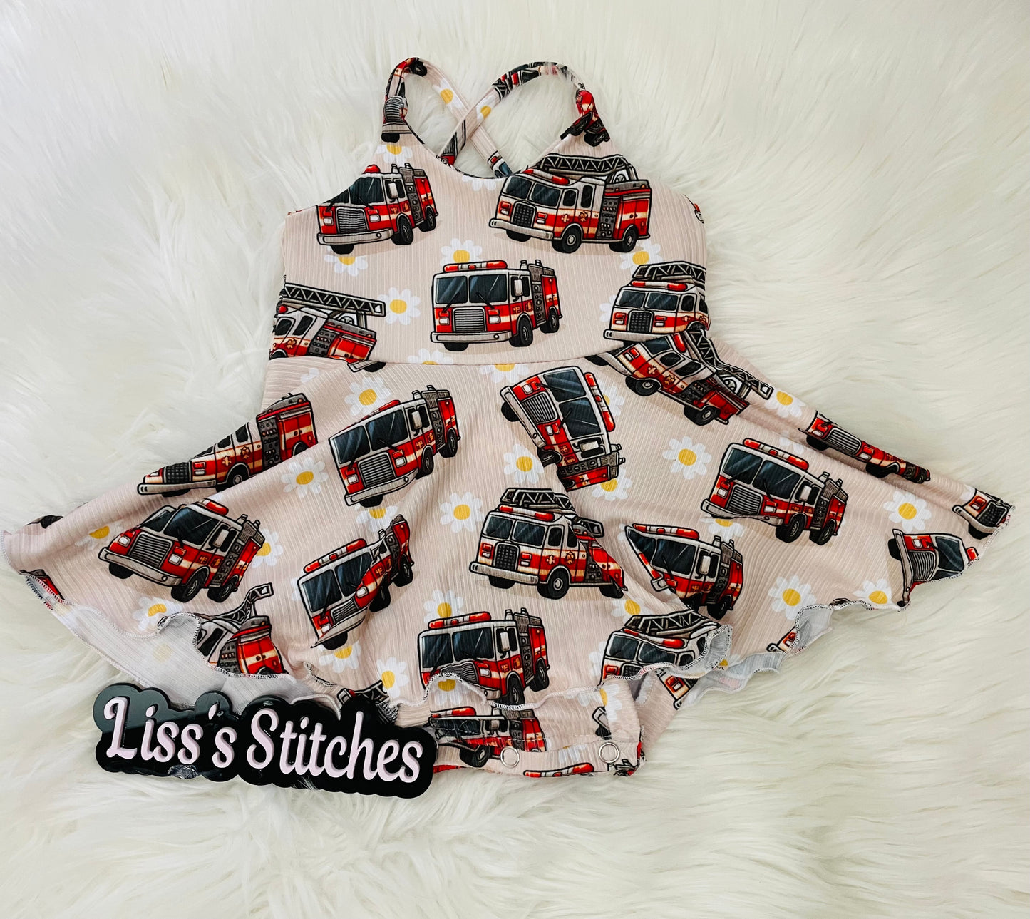Cross back strap Brielle skirted bodysuit