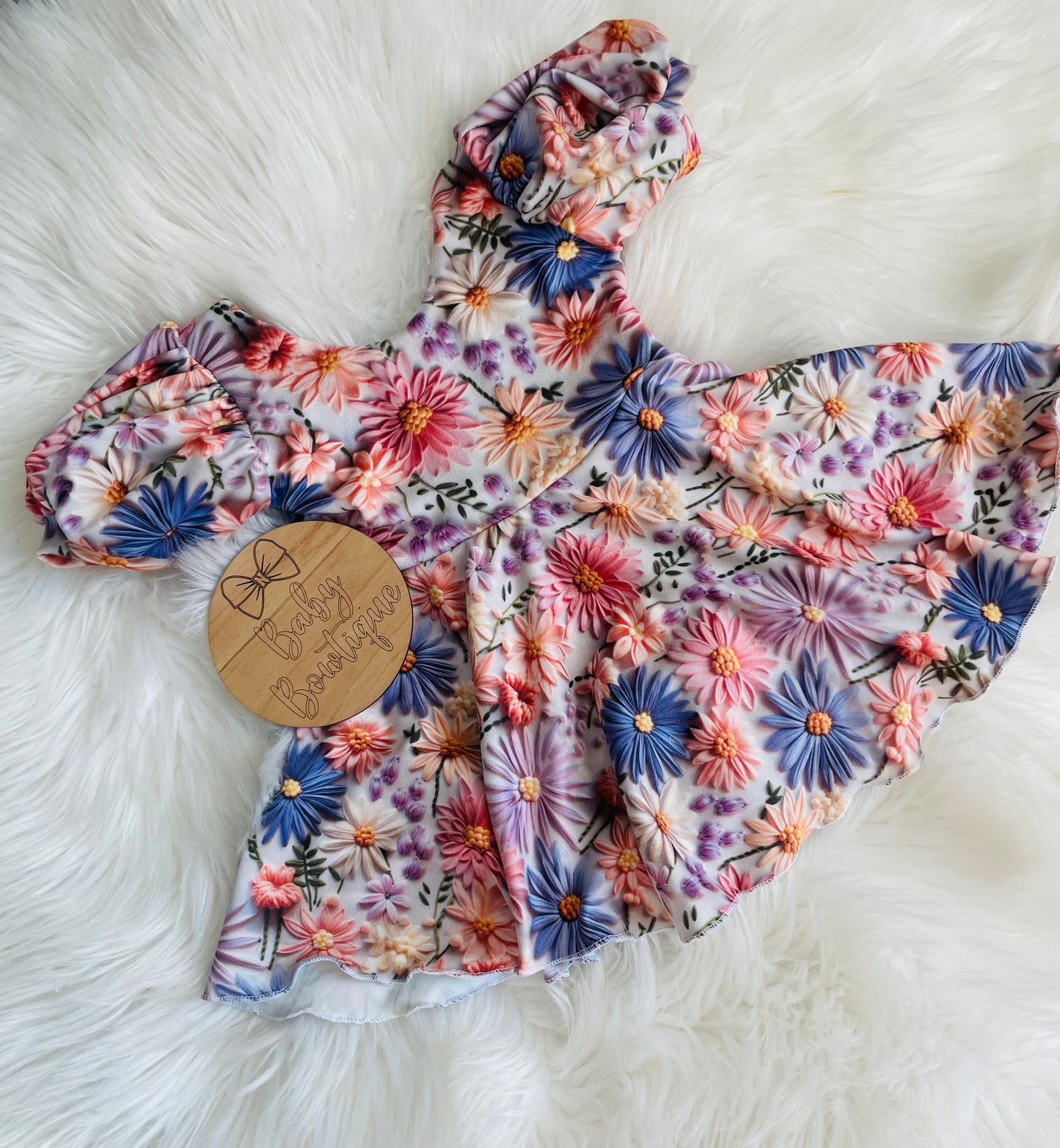 Brielle skirted bodysuit short puff sleeve