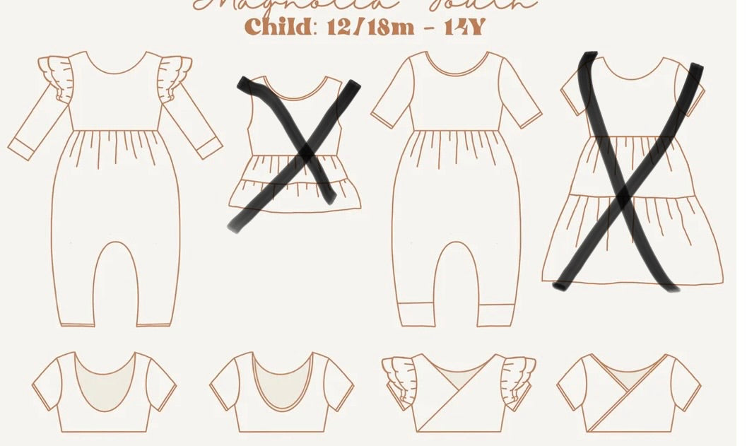 Magnolia romper (12/18m-7y)