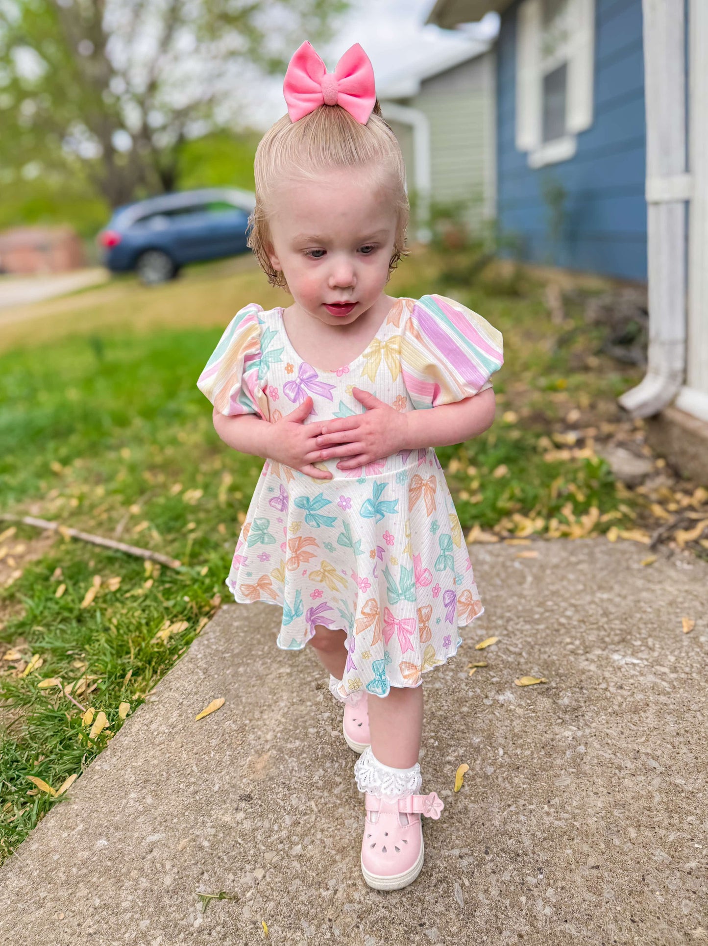 Brielle skirted bodysuit short puff sleeve