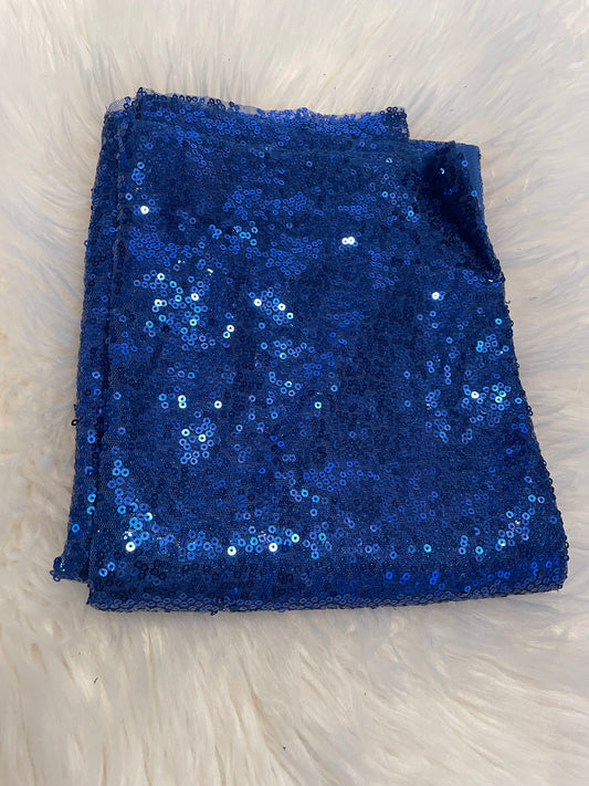 Blue sequin mesh