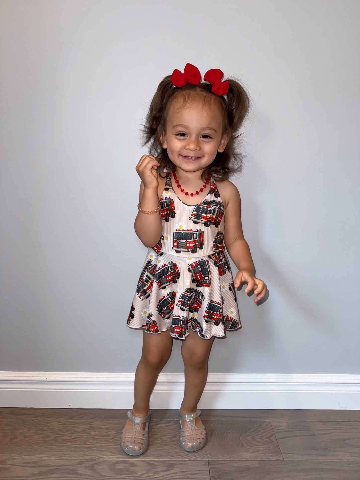 Cross back strap Brielle skirted bodysuit